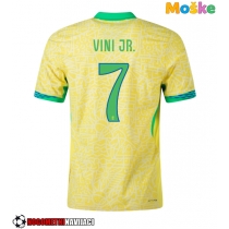 Moške Nogometnih dresov Brazilija Vinicius Junior #7 Domači Copa America 2024 Kratki rokavi